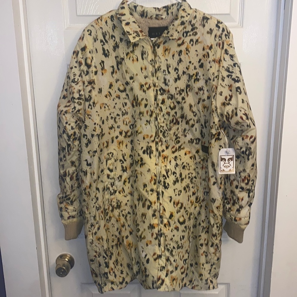 Obey republique zip up Sherpa lined jacket | NWT